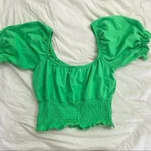 Puffy sleeve crop top